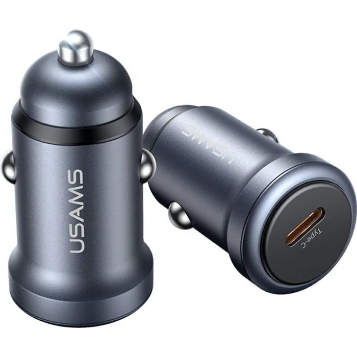 USAMS Car Charger CC321 USB C 30W Grey