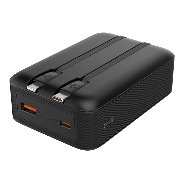 POWERTECH Power Bank PT-1504 with Cables and Display 20000mAh 22.5W Black
