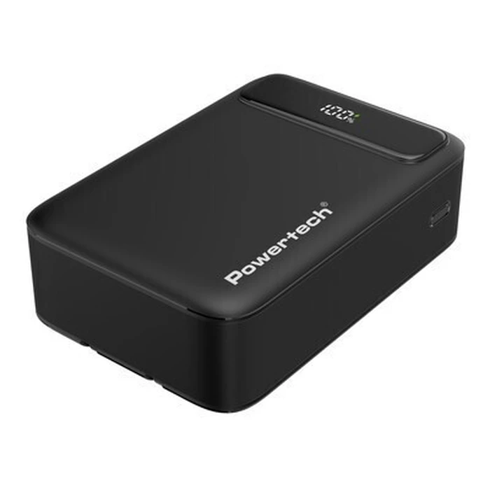 POWERTECH Power Bank PT-1504 with Cables and Display 20000mAh 22.5W Black