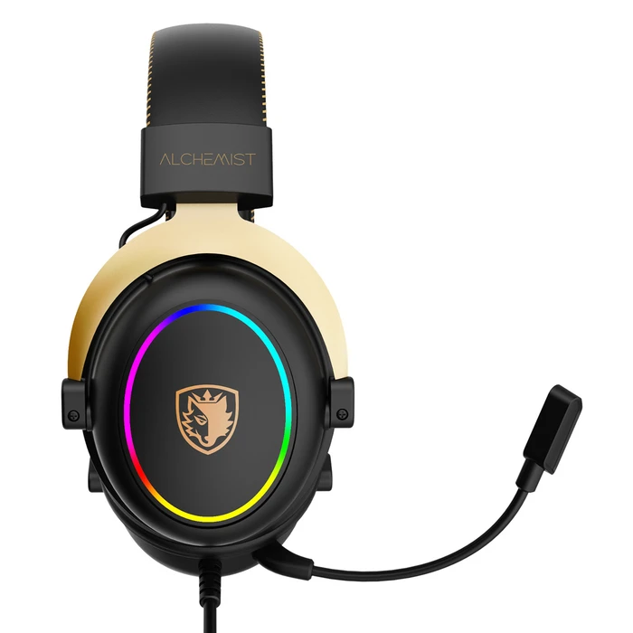 SADES Gaming Headset Alchemist USB 50mm V7.1 Surround ENC RGB Μαύρο