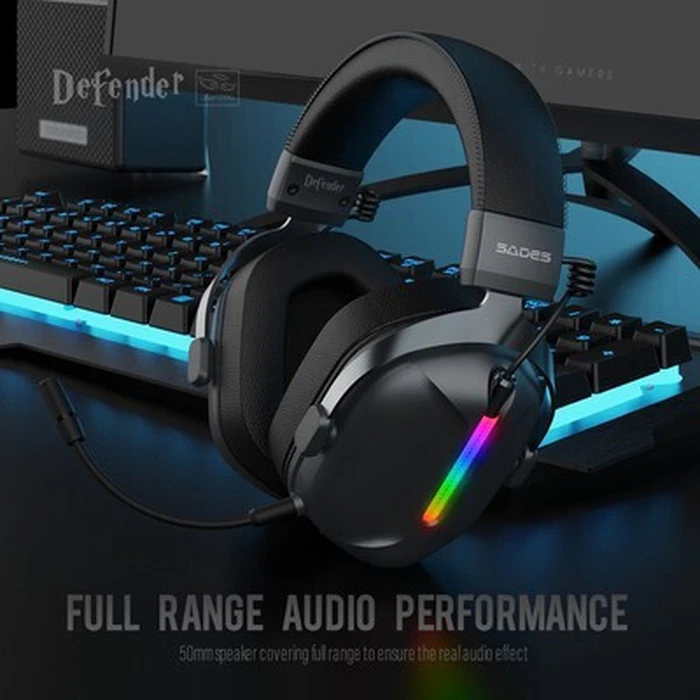 SADES gaming headset Defender ασύρματα και ενσύρματα RGB μαύρο