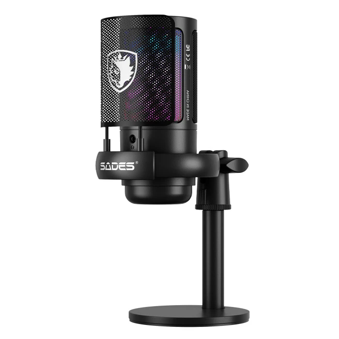 SADES Gaming Microphone TYTO with Desk Stand USB Black