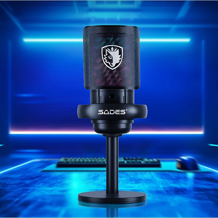 SADES Gaming Microphone TYTO with Desk Stand USB Black