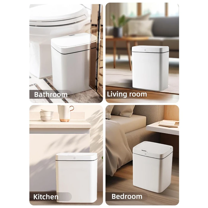 HOME USE κάδος απορριμμάτων με φωτοκύτταρο 11.5lt λευκός