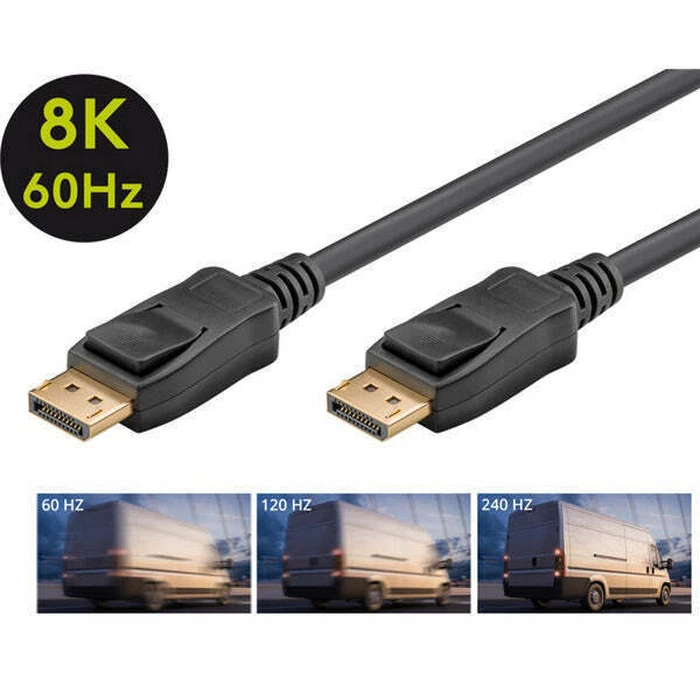 GOOBAY DisplayPort Cable 74778 8K 60Hz 32.4 Gbps 2m Black