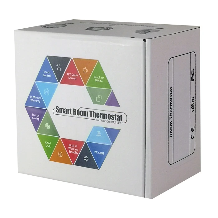 UNBRANDED Smart θερμοστάτης αερίου WiFi χωνευτός μαύρος