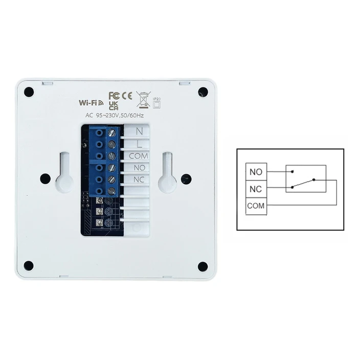 UNBRANDED Smart θερμοστάτης αερίου BHT 800WM GCLW WiFi επιτοίχιος λευκός