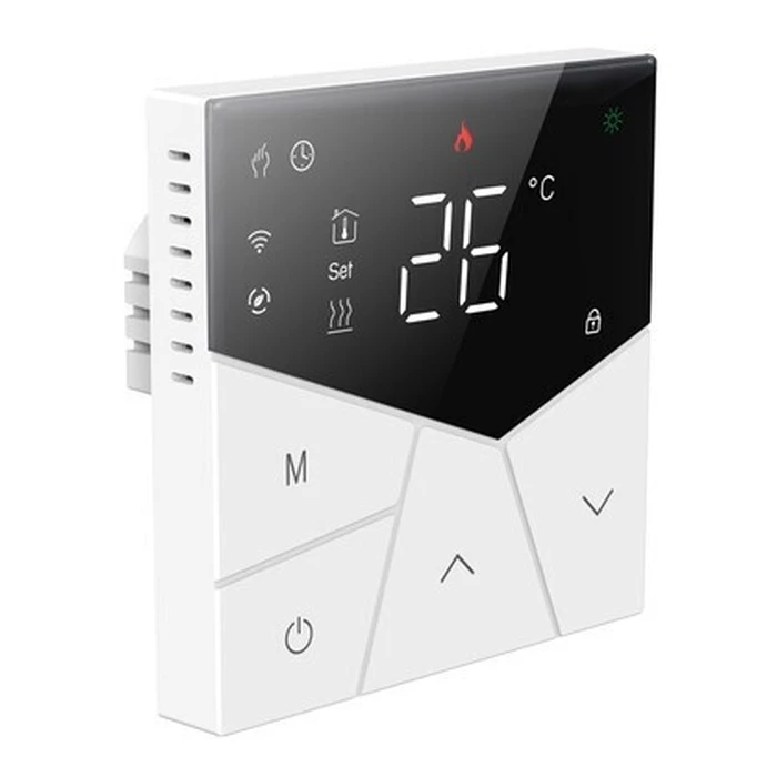 UNBRANDED Smart θερμοστάτης αερίου WiFi χωνευτός μαύρος