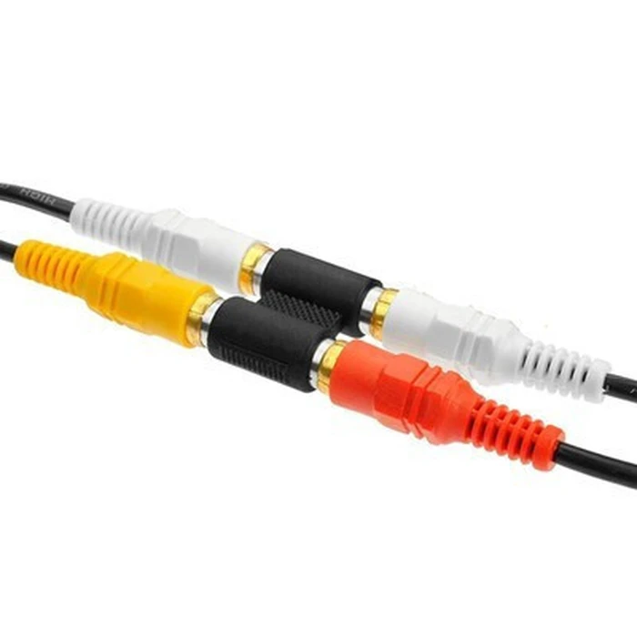 POWERTECH Adapter 2x RCA Female to Female CAB-R022 Black