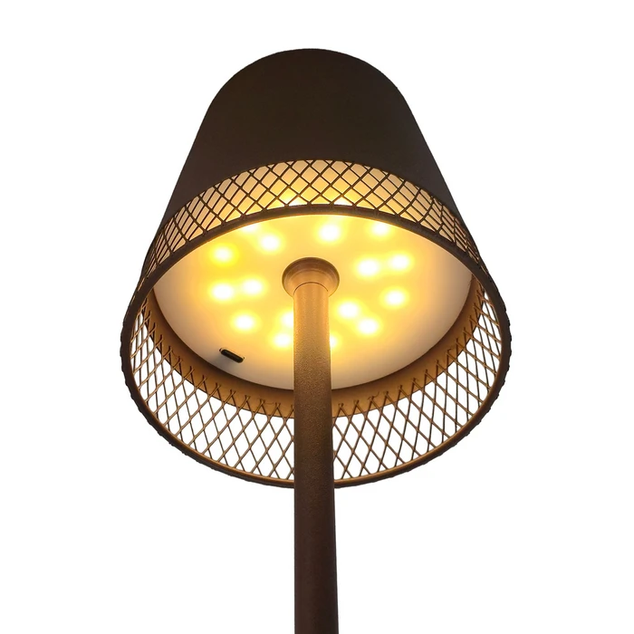 POWERTECH LED επιτραπέζιο φωτιστικό HLL 0191 ρυθμιζόμενο επαναφορτιζόμενο καφέ