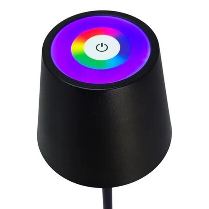 POWERTECH LED επιτραπέζιο φωτιστικό HLL-0195 RGB ρυθμιζόμενο επαναφορτιζόμενο μαύρο
