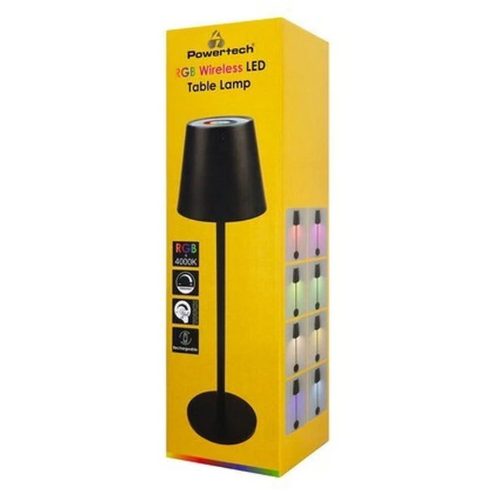 POWERTECH LED επιτραπέζιο φωτιστικό HLL-0195 RGB ρυθμιζόμενο επαναφορτιζόμενο μαύρο