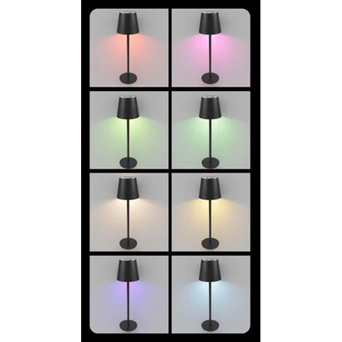 POWERTECH LED επιτραπέζιο φωτιστικό HLL-0195 RGB ρυθμιζόμενο επαναφορτιζόμενο μαύρο