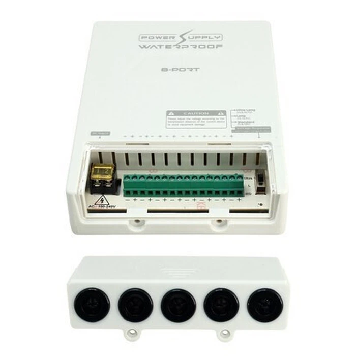 FOLKSAFE Τροφοδοτικό Συστημάτων CCTV 8 Εξόδων 12V 5A Αδιάβροχο IP65