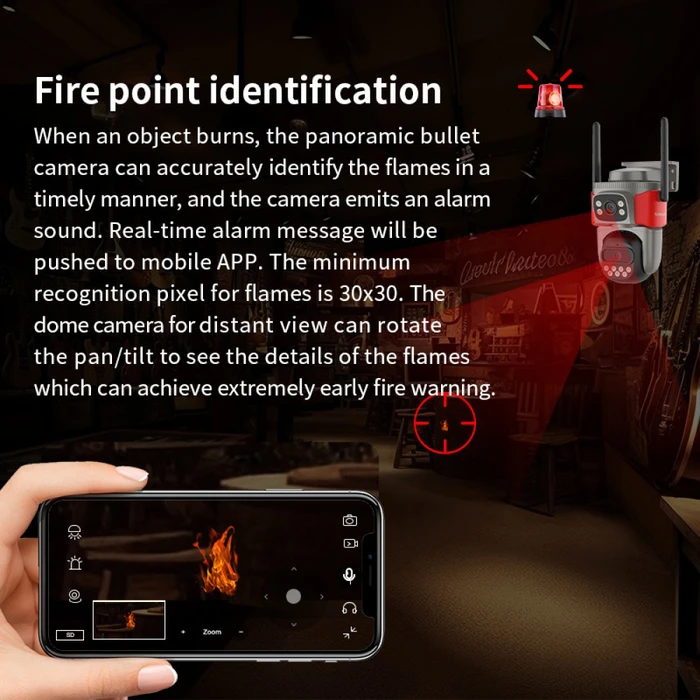 VSTARCAM smart κάμερα AF621DR dual lens αναγνώριση φωτιάς και καπνού