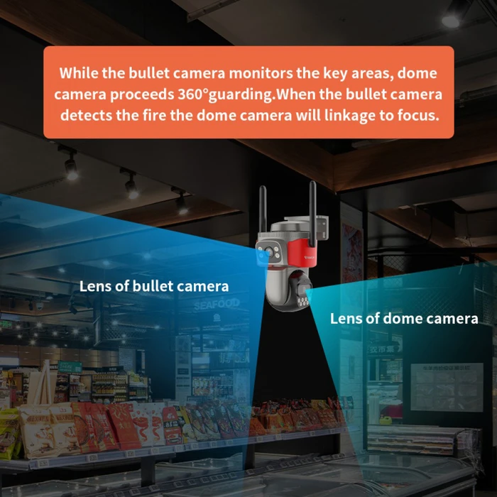 VSTARCAM smart κάμερα AF621DR dual lens αναγνώριση φωτιάς και καπνού