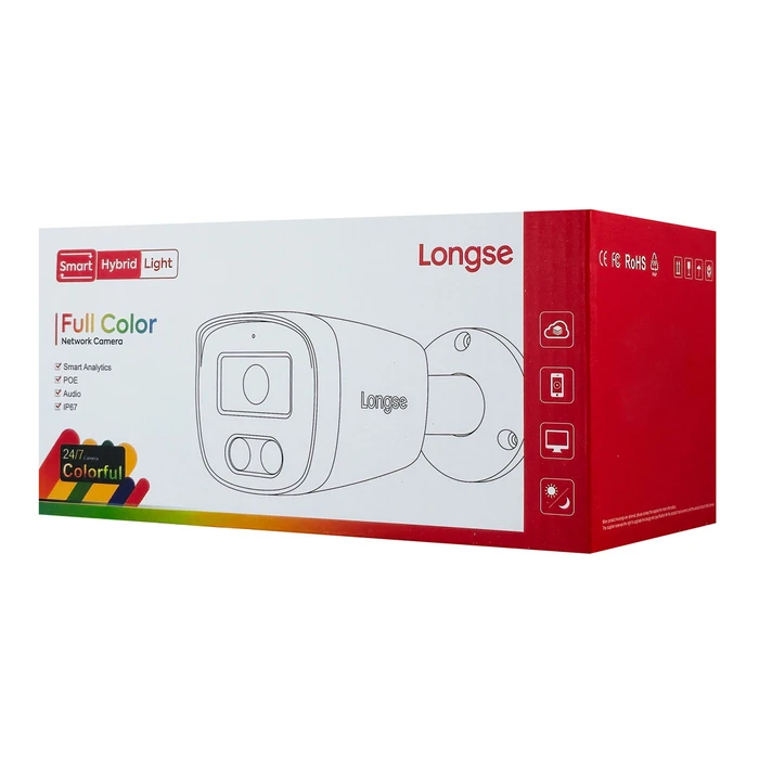 LONGSE IP κάμερα με μικρόφωνο 2MP 2.8mm αδιάβροχη IP67 PoE