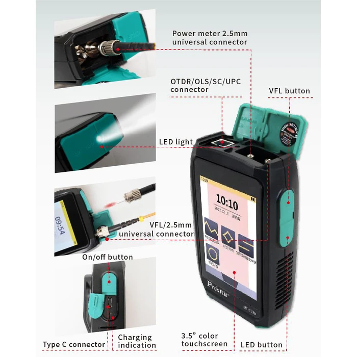 PROSKIT mini OTDR tester καλωδίων οπτικής ίνας MT-7620