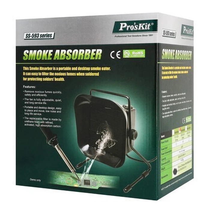 PROSKIT σταθμός απορρόφησης καπνού SS-593B με φίλτρο άνθρακα 23W