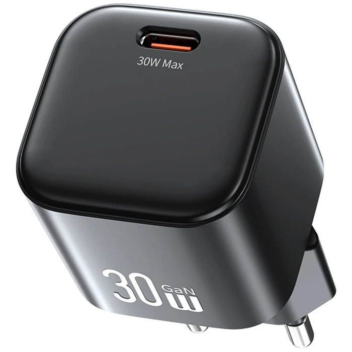 USAMS φορτιστής τοίχου CC262 30W GaN με καλώδιο Lightning λευκός