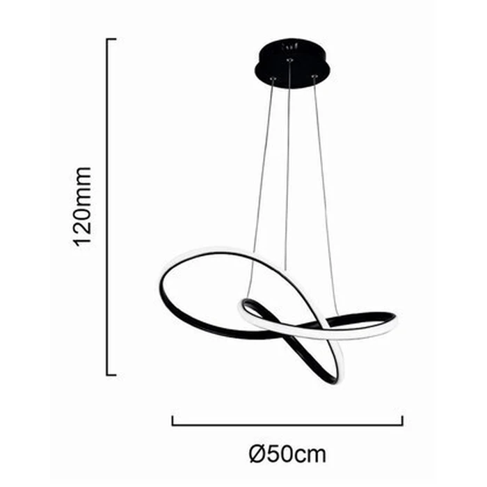 POWERTECH LED φωτιστικό οροφής HLL-0207 48W 4000K μαύρο