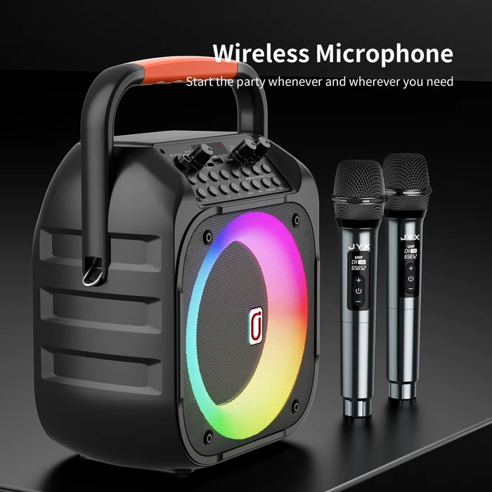 JYX Φορητό Ηχείο T26 T με 2 Μικρόφωνα 20W 4000mah LED Μαύρο