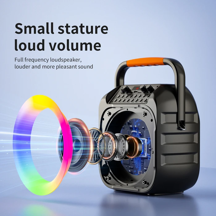 JYX Φορητό Ηχείο T26 T με 2 Μικρόφωνα 20W 4000mah LED Μαύρο