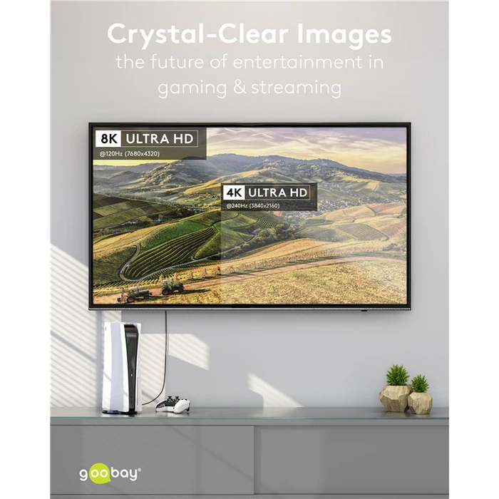 GOOBAY DisplayPort Cable 8K 120Hz 40 Gbps 2m Black