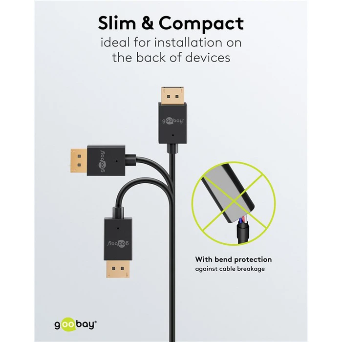 GOOBAY DisplayPort Cable 8K 120Hz 40 Gbps 2m Black