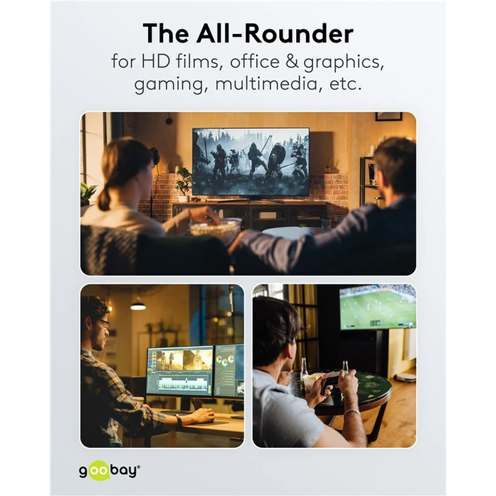 GOOBAY DisplayPort Cable 8K 120Hz 40 Gbps 2m Black