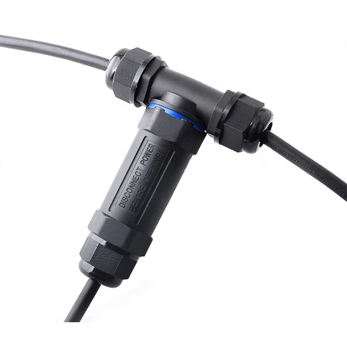 POWERTECH αδιάβροχος σύνδεσμος καλωδίων τροφοδοσίας τύπου ταφ 3pin IP68 μαύρος