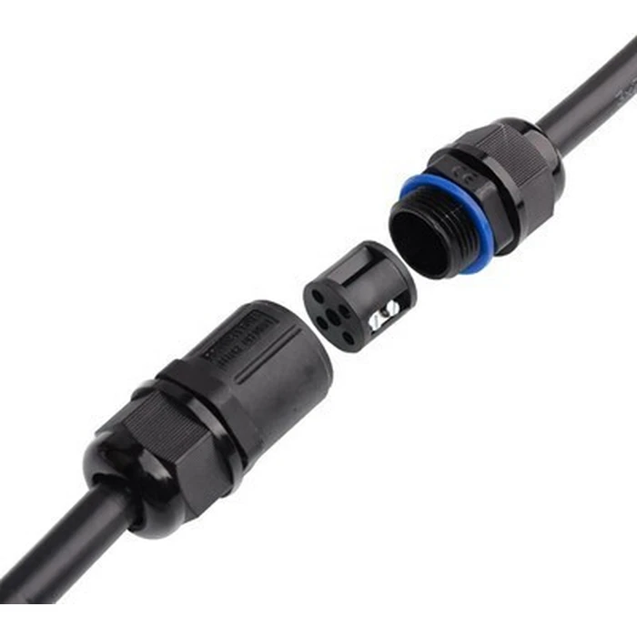 POWERTECH αδιάβροχος σύνδεσμος καλωδίων τροφοδοσίας TOOL-0112 3pin IP68 μαύρος