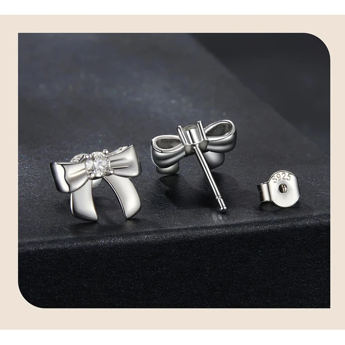 BAMOER σκουλαρίκια καρφωτά με μοϊσσανίτη ασήμι 925