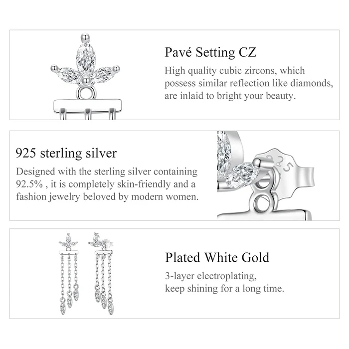 BAMOER Σκουλαρίκια Καρφωτά BSE1240 με Κυβική Ζιρκόνια