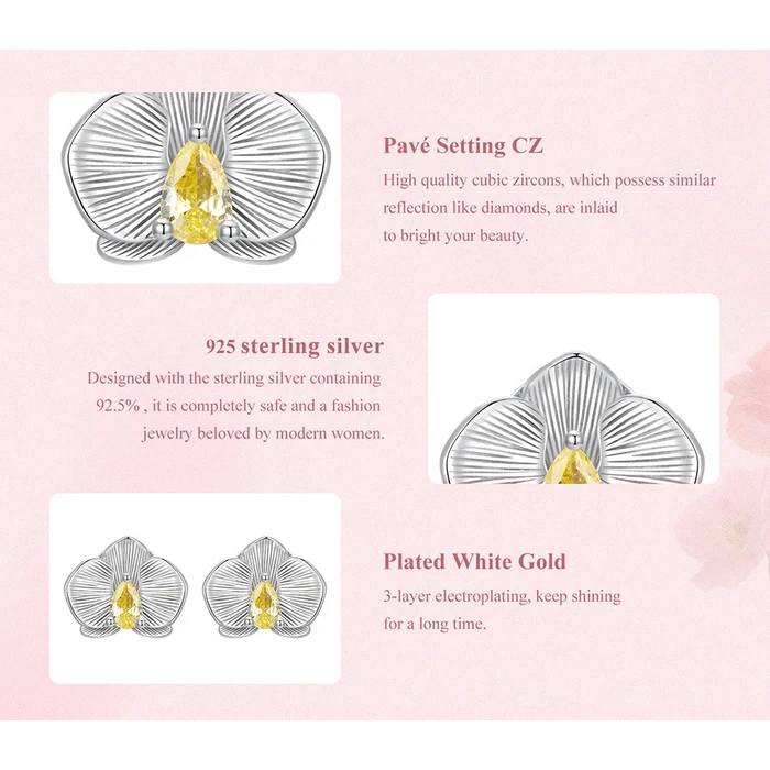 BAMOER Σκουλαρίκια καρφωτά BSE1170 με κυβική ζιρκόνια