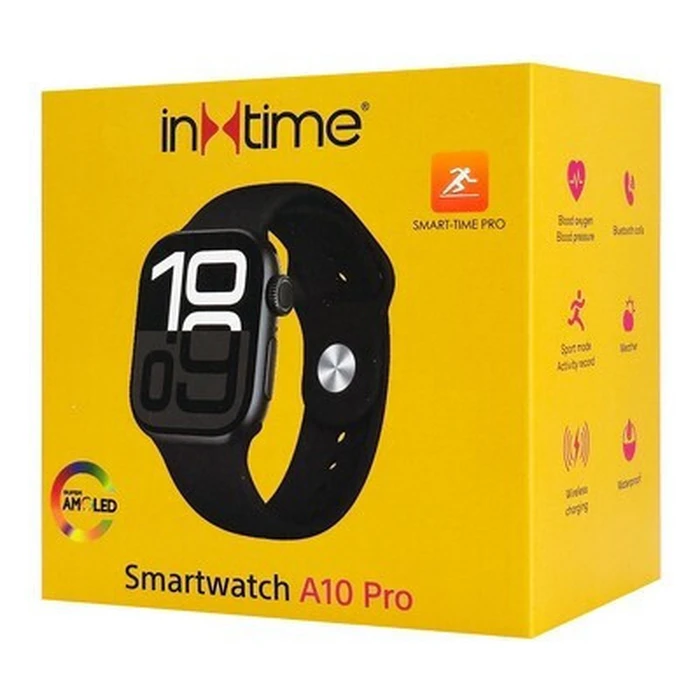 INTIME Smartwatch A10 Pro with 2 Straps Heart Rate AMOLED IP65 Black
