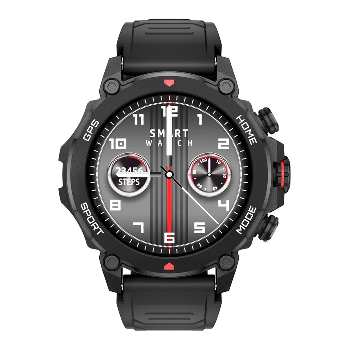 INTIME smartwatch G6 με 2 λουράκια heart rate AMOLED GPS 5ATM IP69 titanium black