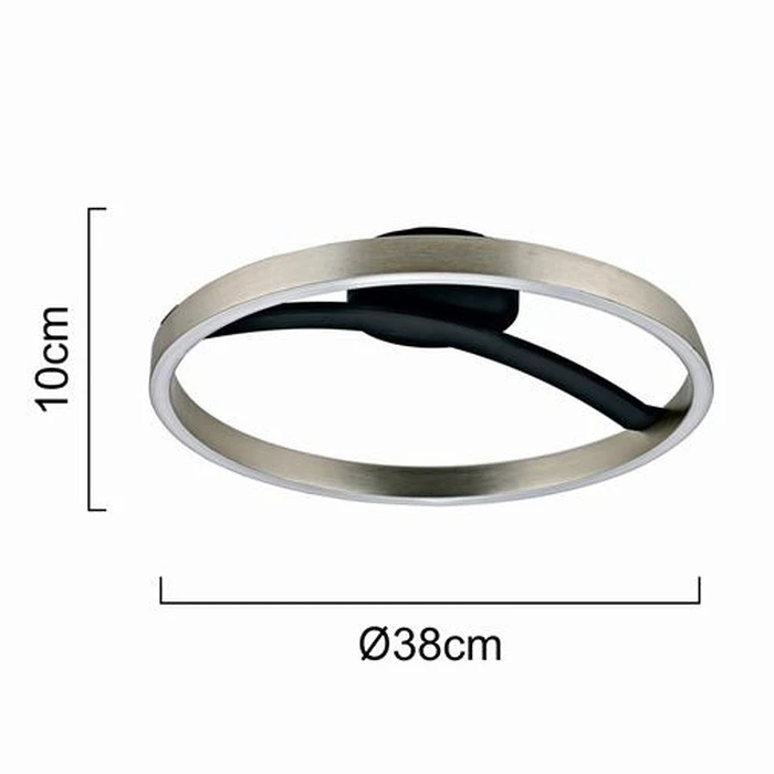 POWERTECH LED φωτιστικό οροφής HLL-0200 29W 4000K Φ38x10cm ασημί μαύρο