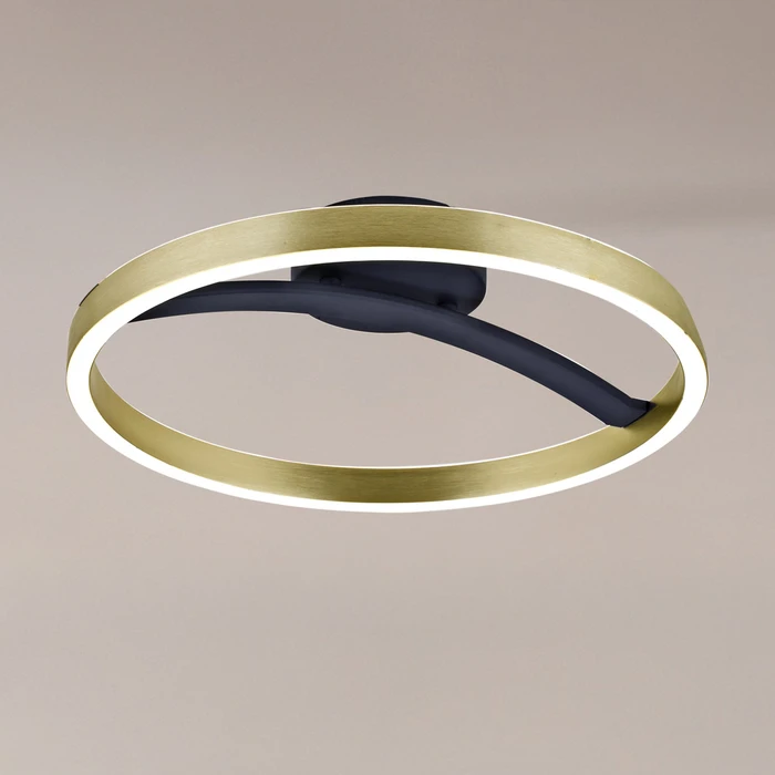 POWERTECH LED φωτιστικό οροφής HLL 0199 χρυσό μαύρο 29W 4000K Φ38x10cm