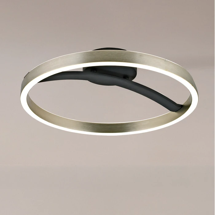 POWERTECH LED φωτιστικό οροφής HLL-0200 29W 4000K Φ38x10cm ασημί μαύρο