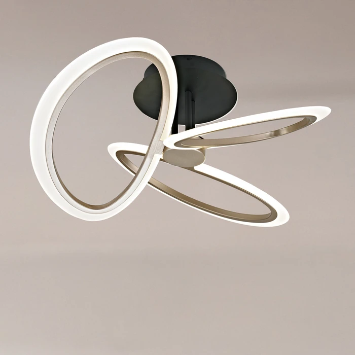 POWERTECH LED φωτιστικό οροφής HLL-0206 40W 4000K Φ53x26cm οπάλ χρυσό μαύρο