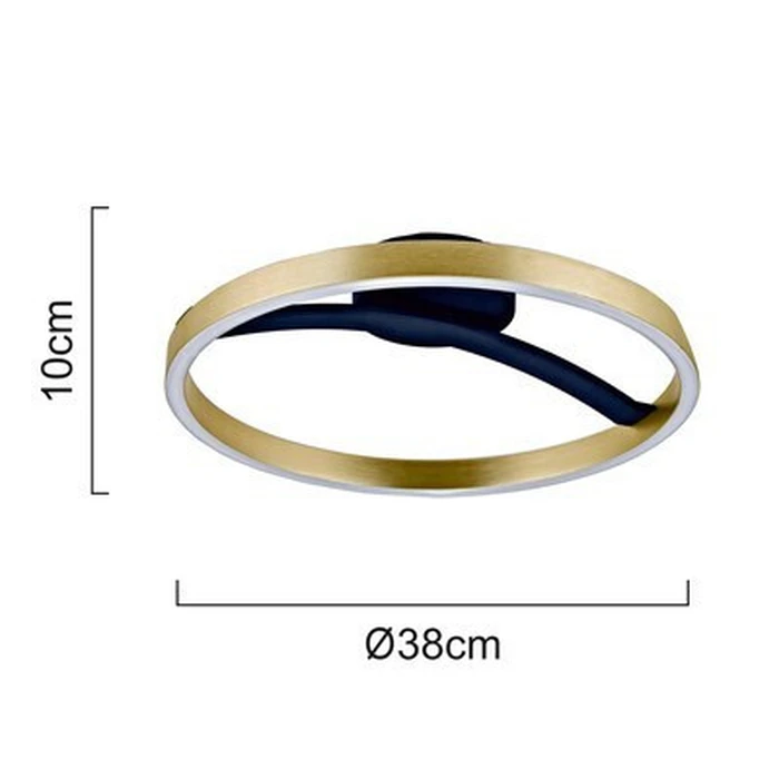 POWERTECH LED φωτιστικό οροφής HLL 0199 χρυσό μαύρο 29W 4000K Φ38x10cm