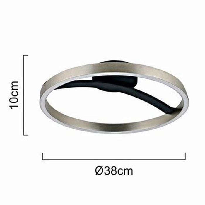 POWERTECH LED φωτιστικό οροφής HLL-0200 29W 4000K Φ38x10cm ασημί μαύρο