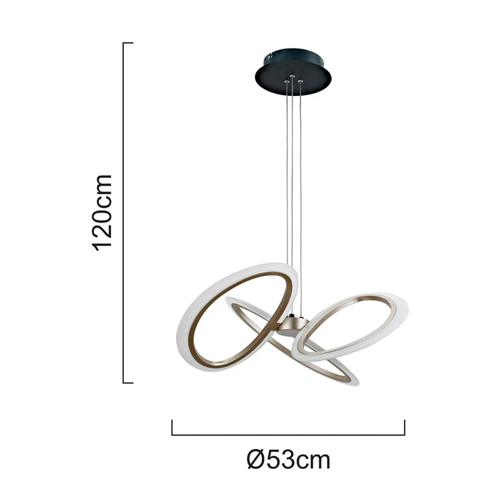 POWERTECH LED φωτιστικό οροφής HLL-0205 40W 4000K οπάλ χρυσό μαύρο