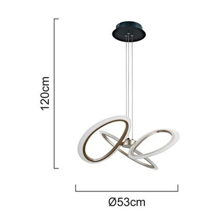 POWERTECH LED φωτιστικό οροφής HLL-0205 40W 4000K οπάλ χρυσό μαύρο