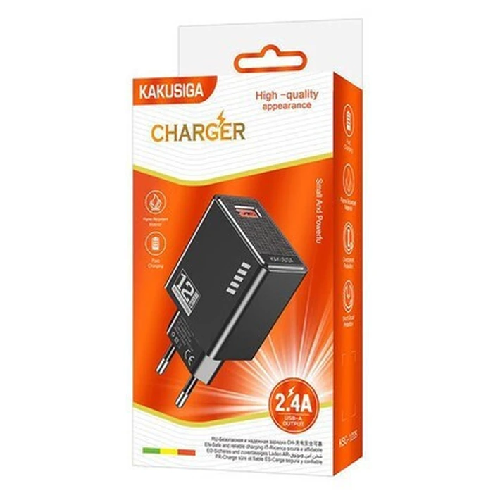 KAKUSIGA φορτιστής τοίχου USB 12W μαύρος KSC-1235