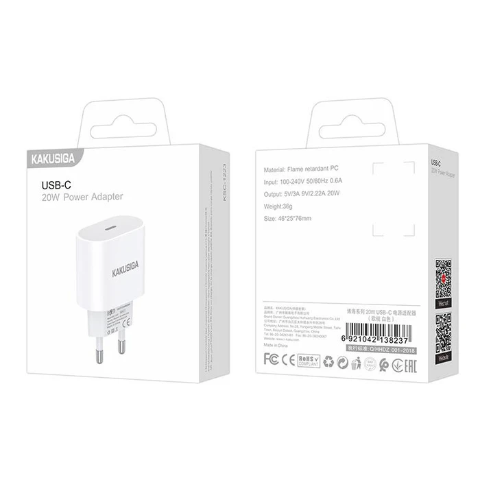 KAKUSIGA φορτιστής τοίχου KSC 1223 USB C 20W λευκός
