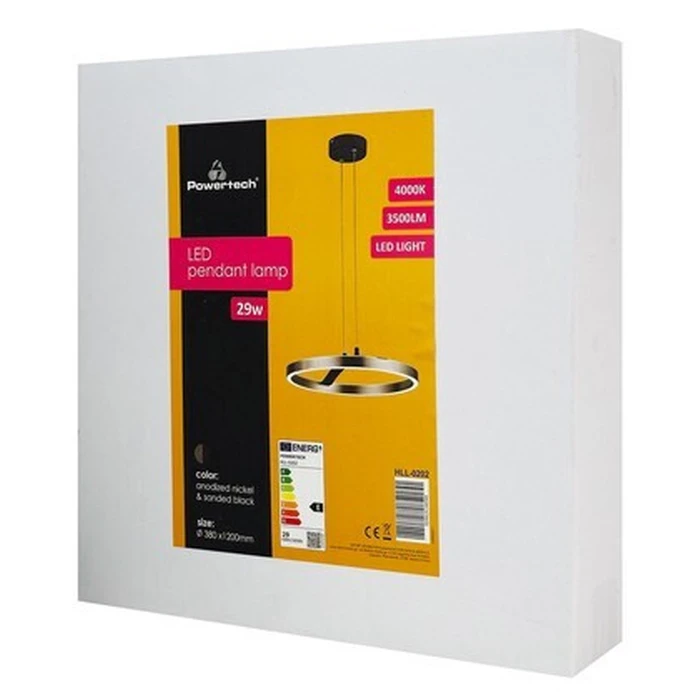 POWERTECH LED φωτιστικό οροφής HLL-0202 29W 4000K ασημί μαύρο