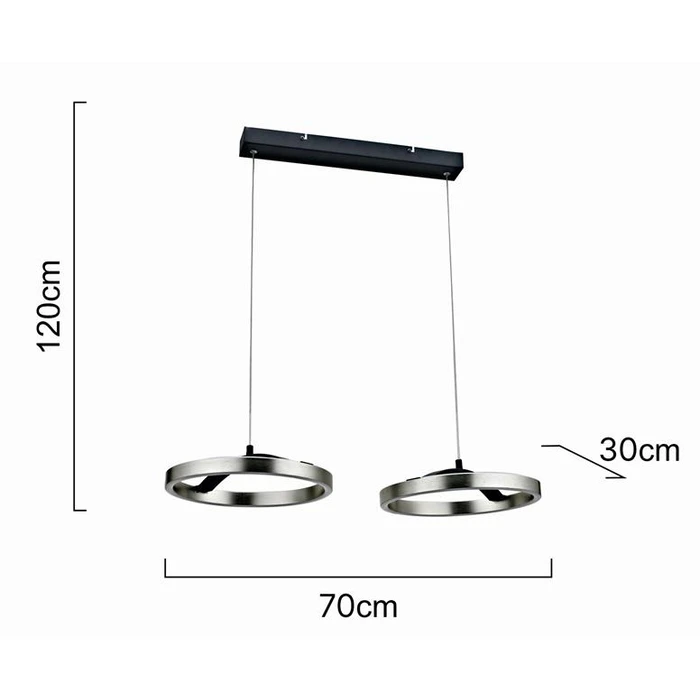 POWERTECH LED φωτιστικό οροφής HLL-0203 42W 4000K ασημί μαύρο