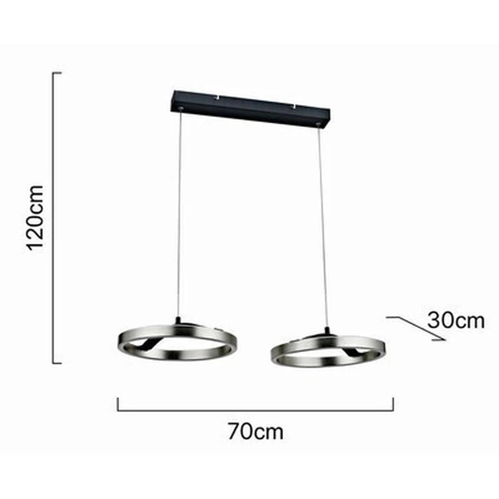 POWERTECH LED φωτιστικό οροφής HLL-0203 42W 4000K ασημί μαύρο